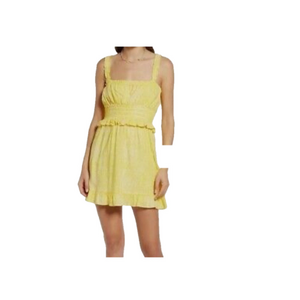 New Nordstrom BP. Dress Size M Yellow cotton ruffles